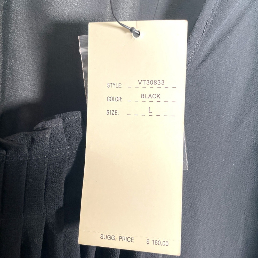Vertigo Paris Popover Top LARGE Black Sheer Whimsigoth Balloon Sleeve NEW $160 - Picture 5 of 8